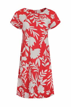 Weird Fish Orlando Linen Rich Pocket Dress Radical Red Size 8