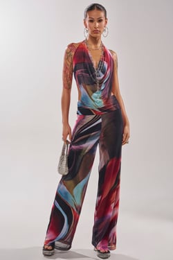 AKIRA Main Character Energy Cowl Neck Jumpsuit | Size Large