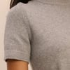 Grey Knitted Short Sleeve Top