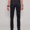 IMMORTAL Button Down Cotton Twill Jeans in Navy