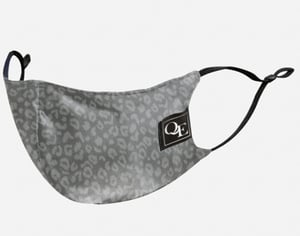 QE Home 100% Silk Reusable Face Mask in Silver Leopard