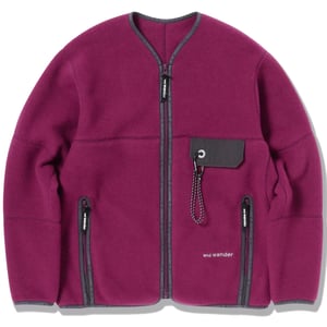And Wander Womens Wool Fleece Cardigan Purple