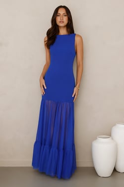 Chic Whispers Maxi Dress Blue