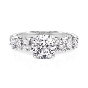 Jeulia Olivetta Classic Round Engagement Ring Sterling Silver