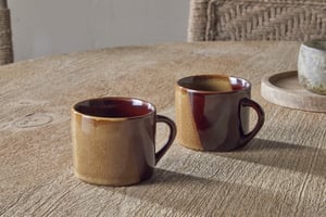 nkuku Naav Mugs Set Of 2 | Tableware | Mustard | Small ()