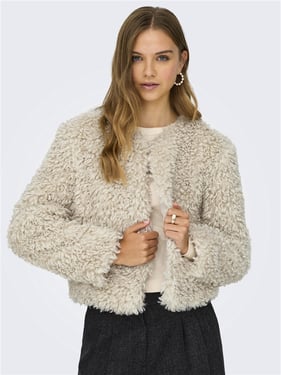 Jdy Neo Faux Fur Jacket - Tofu - S