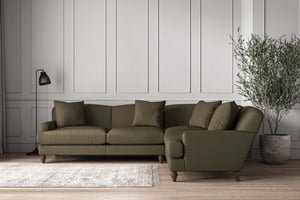 nkuku Deni Right Hand Corner Sofa | Make To Order | Super Grand | Recycled Cotton Moss