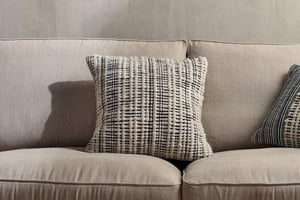 nkuku Mika Recycled Cushion Cover | Textiles | Black/Natural | 50 x 50 cm