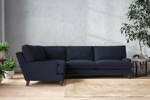 nkuku Marri Left Hand Corner Sofa | Make To Order | Grand | Recycled Cotton Teal