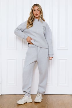 BASE Waist Fold Cuffed Sweatpants Grey Marle