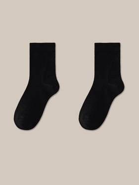 Wool Blend Warm Thick Knit Socks - Black / One Size