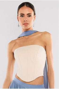 Goddiva Compact Crepe Lace Up Corset