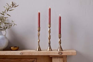nkuku Shani Candlestick | Candles Holders & Lanterns | Large | Antique Brass
