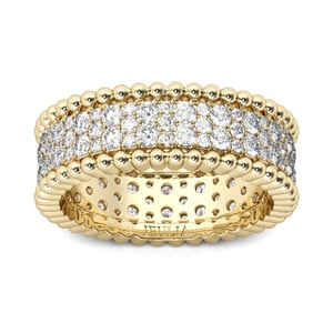 Jeulia Bead Round Cut Sterling Silver Women's Band
