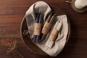 nkuku Rustic Soy Blend Dinner Candle Set Of 2 | Candles & Home Fragrance | Charcoal