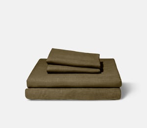 Heritage Linen Sheet Set - California King / Olive Green