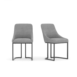 COLAMY LOFT Industrial U-Base Dining Chair - Dark Gray / Set of 2