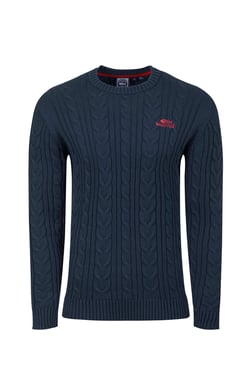 Weird Fish Griffen Cable Knit Jumper Navy Size XL