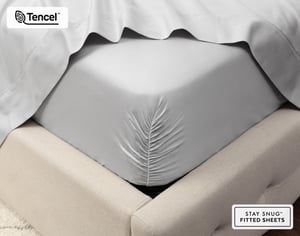 QE Home 500TC Eucalyptus Luxe TENCEL™ Lyocell Sheet Set Fitted Sheet in Silver, Grey, King