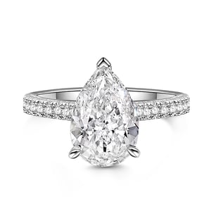 Jeulia Pear Cut Sterling Silver Engagement Ring