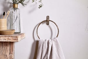 nkuku Olani Towel Ring | Bathroom | One Size | Antique Brass