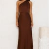 Luxe Experience Satin Maxi Dress Brown