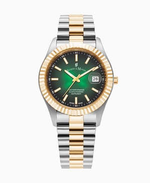 Inspiration Business 40mm Three-hands Date Two-tone Green dial Stainless steel swiss watch - 40 mm