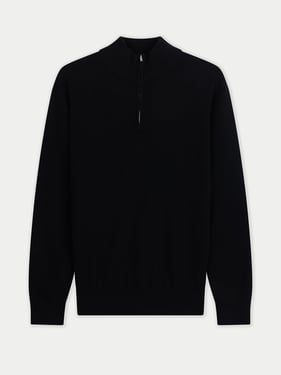 Timeless Half-Zip Cashmere Sweater - 2XL / Black / MK0317-1481/0000