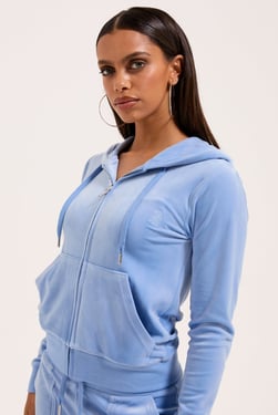 DELLA ROBIA CLASSIC VELOUR ROBERTSON HOODIE - XL / Blue