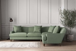 nkuku Deni Right Hand Corner Sofa | Make To Order | Super Grand | Brera Linen Jade