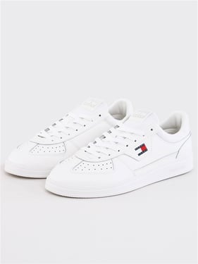 Tommy Jeans Mens The Greenwich Leather Trainers - Ecru - 44