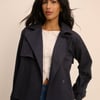 Navy Tie Trench Jacket