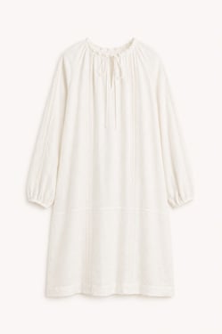 Bramley Dress in Pearl Linen & English Lace