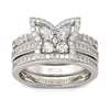 Jeulia Butterfly Pear Cut Sterling Silver 3PC Ring Set