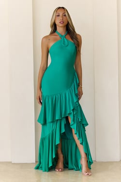 Signature Lady Halter Maxi Dress Green