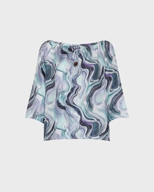 Vilebrequin - Women Silk Shirt Marble - Shirt - Lamya - White - Size L