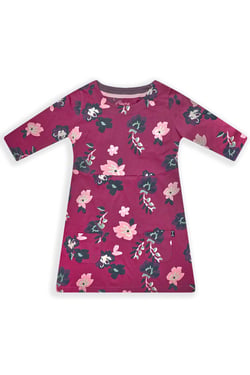 Weird Fish Starlight Girls Organic Cotton Printed Dress  Boysenberry Size 3-4
