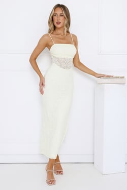 Sunbeam Dreams Lace Maxi Dress Yellow
