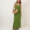 Green Linen-Blend Malia Maxi Dress