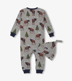 Baby Boys Wild Moose Sleeper & Hat