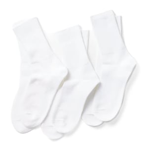 ROTOTO Organic Daily 3 Pack Ribbed Crew Socks White