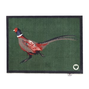 Pheasant Green 2 Washable Doormat - 65x85cm