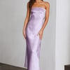 Coolness Calling Satin Maxi Dress Lilac