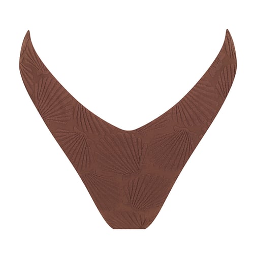 Bandeau Bikini Bottom-Embossed Chocolate Shells