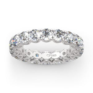 Jeulia Round Cut Eternity Sterling Silver Women's Band