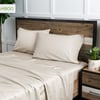QE Home Bamboo Cotton Flat Sheet in Driftwood, White, King