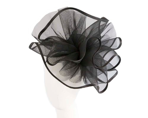 Large black fascinator by Cupids Millinery