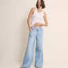 Light Blue Drawstring Wide Leg Wickham Jean