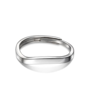Jeulia "The Only Eternal Love" Simple Polished Adjustable Sterling Silver Women's Band