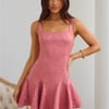 Diamond Soirée Mini Dress Rose